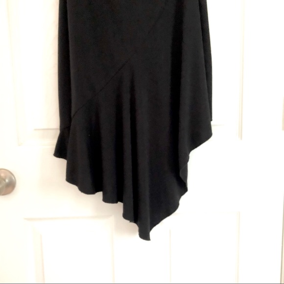 Strapless black midi dress sexy asymmetrical gown - Picture 2 of 5